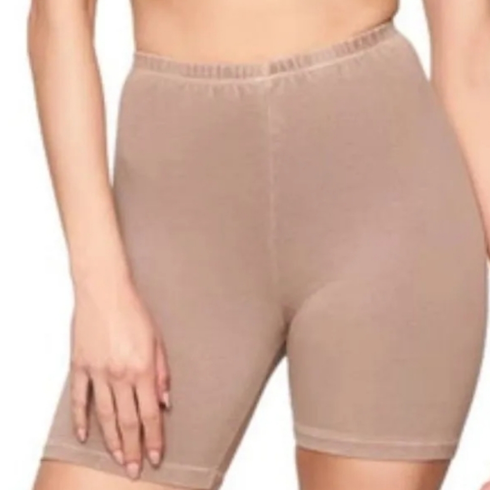 SKIMS Outdoor Basics Biker Shorts L Tan Neutral High Waist